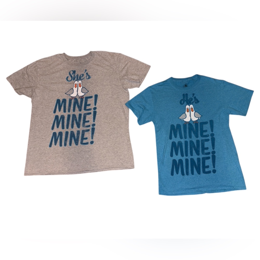 Disney Graphic T-Shirts - Blue and Gray Finding Nemo Seagulls Mine set Small Xl
